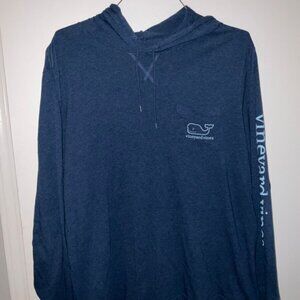 Vinyard Vines Mens Size L Long Sleeve Hoodie Soft T-Shirt Dark Blue 100% Cotton